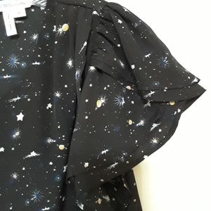 BCBG short sleeve black wrap top size Small